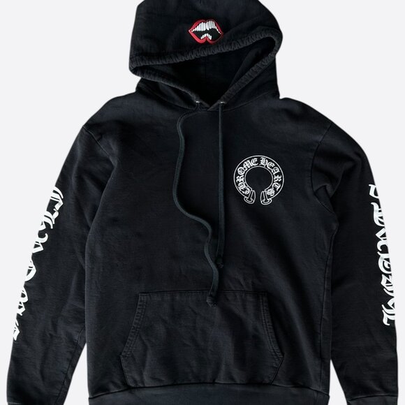 Chrome Hearts Black & White Horseshoe Chomper Logo Hoodie